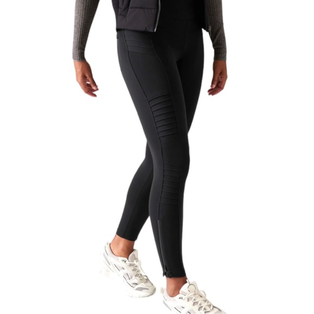 Athleta Delancey Moto Tight size XS in Black Zip Ankle